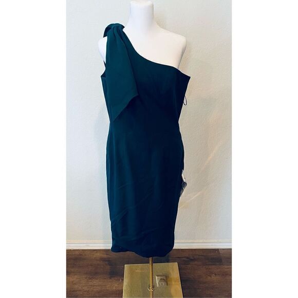 Dress the Population Women's Tiffany One Shoulder Bow Detail Midi - Picture 2 of 8